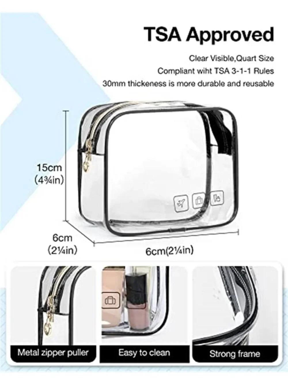 Toiletry Bag Hanging Travel Makeup Organizer with TSA Approved Transparent Bag